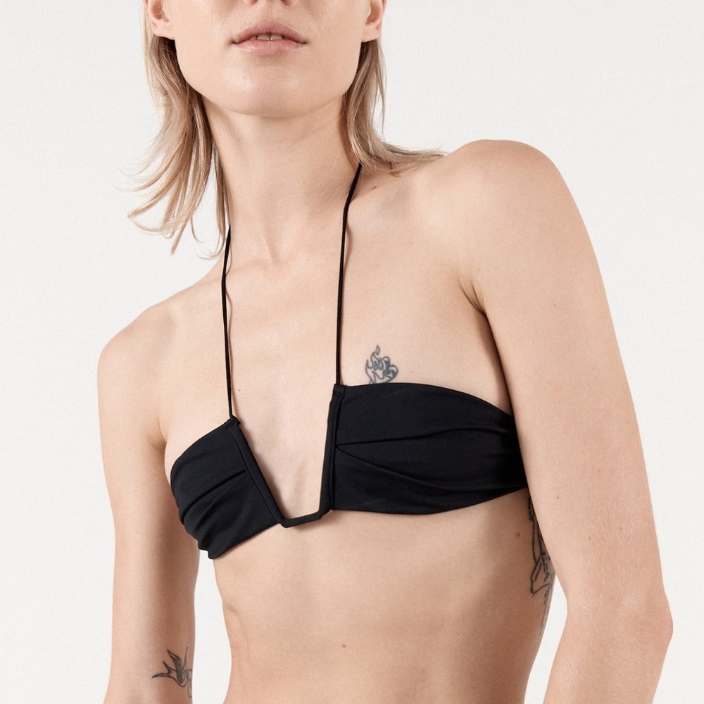 NWT Ziah Neal Halter Bikini Top in Black